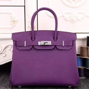 Fashion Fake Fake 1:1 Hermes Birkin 30cm 35cm Bag In Purple Epsom Leather HJ01242