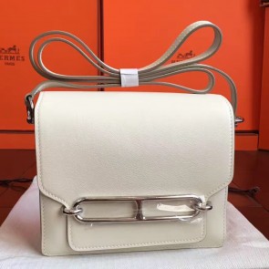Fashion Hermes Mini Sac Roulis Bag In Ivory Swift Leather HJ01241