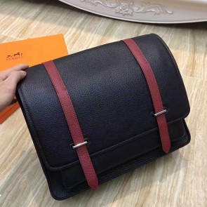 Fashion Replica Hermes Bicolor Steve 35 Messenger Black Bag HJ00031