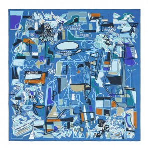 Hermes Blue Modernisme Tropical Scarf 140cm HJ00011
