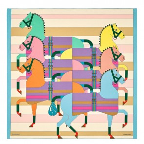 Hermes Blue Rocabar Shawl 140cm HJ00334