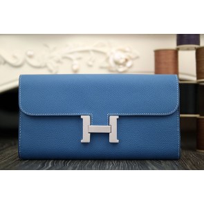 Hermes Constance Wallet In Jean Blue Epsom Leather HJ01042