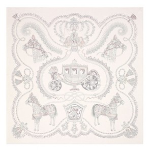 Hermes Creme Paperoles Silk Twill Scarf Replica HJ00055