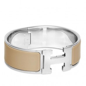 Hermes Etoupe Enamel Clic Clac H PM Bracelet Replica HJ01337