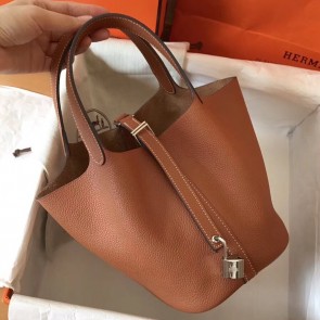 Hermes Gold Picotin Lock MM 22cm Handmade Bag HJ00451