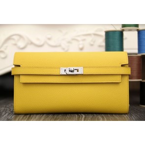 Hermes Kelly Longue Wallet In Yellow Epsom Leather HJ01208
