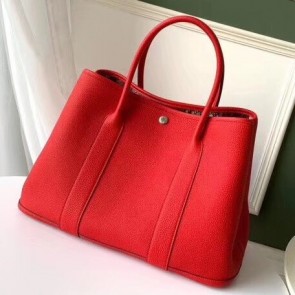 Hermes Red Fjord Garden Party 30cm With Printed Lining HJ00839