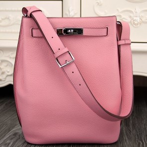 Hermes So Kelly 22cm Bag In Pink Leather HJ00659