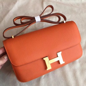 High Imitation Hermes Orange Epsom Constance Elan 25cm Bag HJ00835