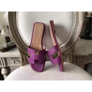 Hot Replica Hermes Oran Sandals In Cyclamen Epsom Leather HJ00168