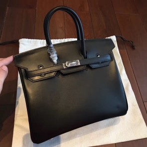 Imitation AAAAA Hermes Black Box Birkin 25cm Handmade Bag HJ00720