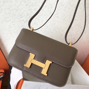 Imitation Fake Hermes Epsom Constance 24cm Taupe Handmade Bag HJ00392