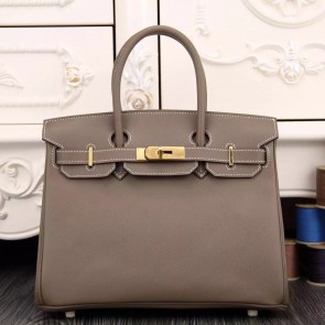 Imitation Hermes Birkin 30cm 35cm Bag In Etoupe Epsom Leather HJ00391