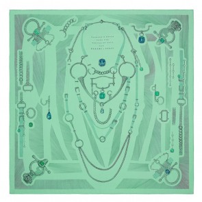 Imitation Hermes Green Etude Pour Une Parure De Gala Scarf Replica HJ01319
