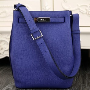 Imitation Hermes So Kelly 22cm Bag In Blue Leather HJ00441