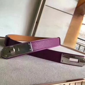 Imitation Luxury Hermes Cyclamen Epsom Kelly Belt With Palladium Hardware HJ00276
