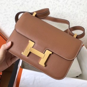 Knockoff Best Faux Hermes Epsom Constance 24cm Brown Handmade Bag HJ01270
