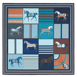 Knockoff Cheap Hermes Blue Couvertures Nouvelles Giant Scarf Replica HJ01005