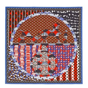 Knockoff Hermes Blue Ex-Libris En Cravates Silk Scarf HJ00041