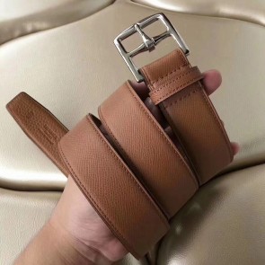 Knockoff Top AAA Hermes Etriviere 40 Belt In Brown Epsom Leather HJ00562