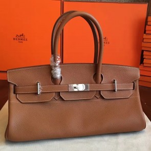 Replica Best Knockoff Hermes Brown JPG Shoulder Birkin 42cm Bag HJ01200