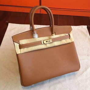 Replica Fashion Hermes Brown Epsom Birkin 25cm Handmade Bag HJ00152