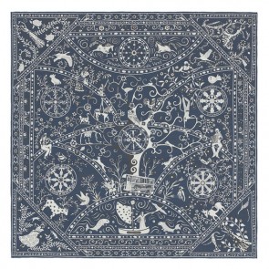 Replica Faux Hermes Navy Peuple Du Vent Bandana Shawl HJ00286
