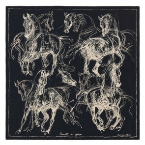 Replica Hermes Black Pirouette Au Galop Shawl HJ01329