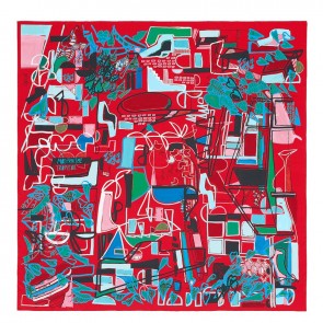 Replica Hermes Red Modernisme Tropical Scarf 140cm HJ00080