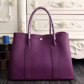 Replica Hermes Small Garden Party 30cm Tote In Purple Leather HJ00184