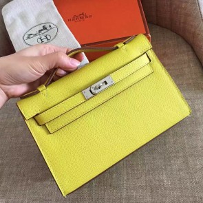 Replica Hermes Soufre Epsom Kelly Pochette Handmade Bag Replica HJ01175