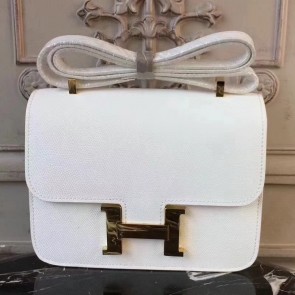 Replica Hermes White Constance MM 24cm Epsom Leather Bag HJ01133