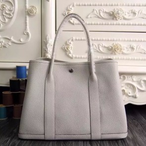 Replica Replica Designer Hermes Medium Garden Party 36cm Tote In White Leather HJ00171