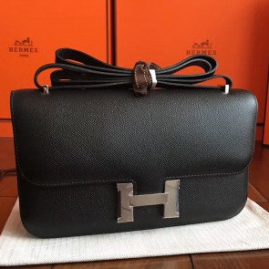 Top Hermes Black Epsom Constance Elan 25cm Bag Replica HJ00829