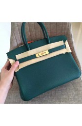 1:1 Hermes Malachite Clemence Birkin 35cm Handmade Bag HJ00354