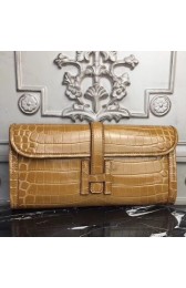 1:1 Imitation Hermes Jige Elan 29 Clutch In Camarel Crocodile Leather HJ00889