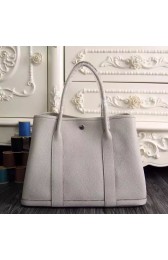 AAA Hermes Small Garden Party 30cm Tote In White Leather HJ00034