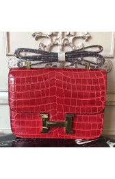 AAAAA Copy Hermes Red Constance MM 24cm Crocodile Bag HJ00995