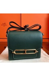 Best Quality Copy Hermes Mini Sac Roulis Bag In Green Swift Leather Replica HJ01311