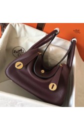 Cheap 1:1 Knockoff Hermes Bordeaux Lindy 30cm Clemence Handmade Bag HJ01071
