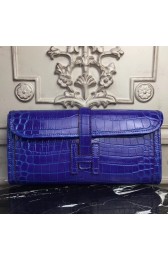 Cheap Luxury Hermes Jige Elan 29 Clutch In Blue Electric Crocodile Leather HJ00454