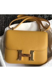 Copy Hermes Epsom Constance 24cm Jaune Handmade Bag HJ00245