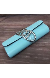 Copy Hermes Handmade Egee Clutch In Atoll Blue Swift Leather Replica HJ01180