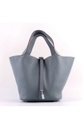 Copy Wholesale Hermes Picotin Lock Bag In Blue Lin Leather HJ00271