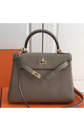 Designer Copy Hermes Grey Clemence Kelly 25cm GHW Bag HJ00717
