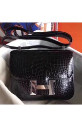 Discount Hermes Constance 24cm Black Porosus Crocodile HJ00510