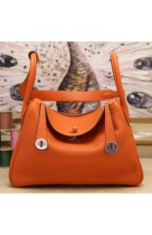 Fake AAA Hermes Orange Clemence Lindy 34cm Bag HJ01273