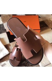 Fake Hermes Izmir Sandals In Camarel Swift Leather HJ00092