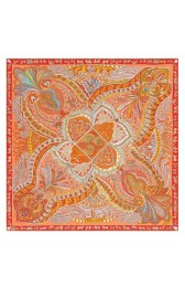 Fake Hermes Orange Le Jardin De La Maharani Shawl Replica HJ00979