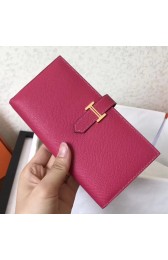 Fake Hermes Peach Epsom Bearn Gusset Wallet HJ01169